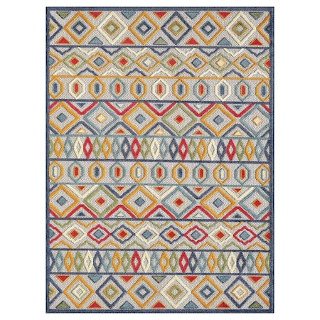Palacedesigns 5 x 7 ft. Multi Aztec Pattern Indoor or Outdoor Area Rug - Ivory PA3689507